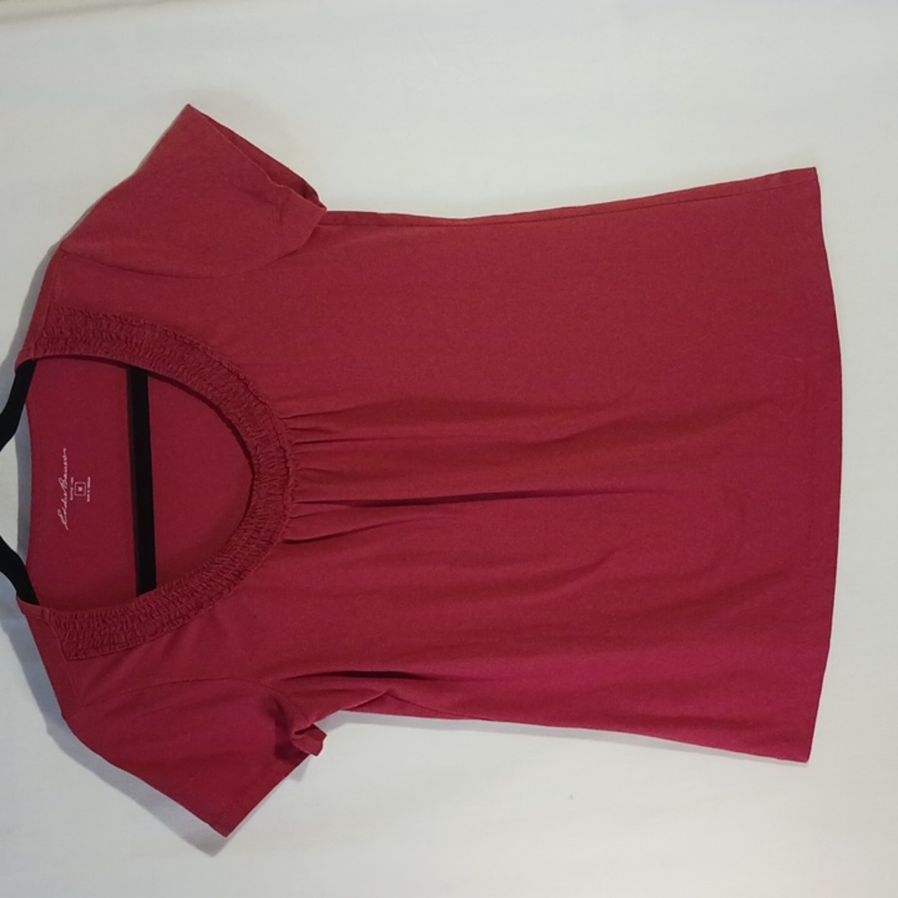 💥Eddie Bauer, Sz M, Burnt orange, scoop neck Tee